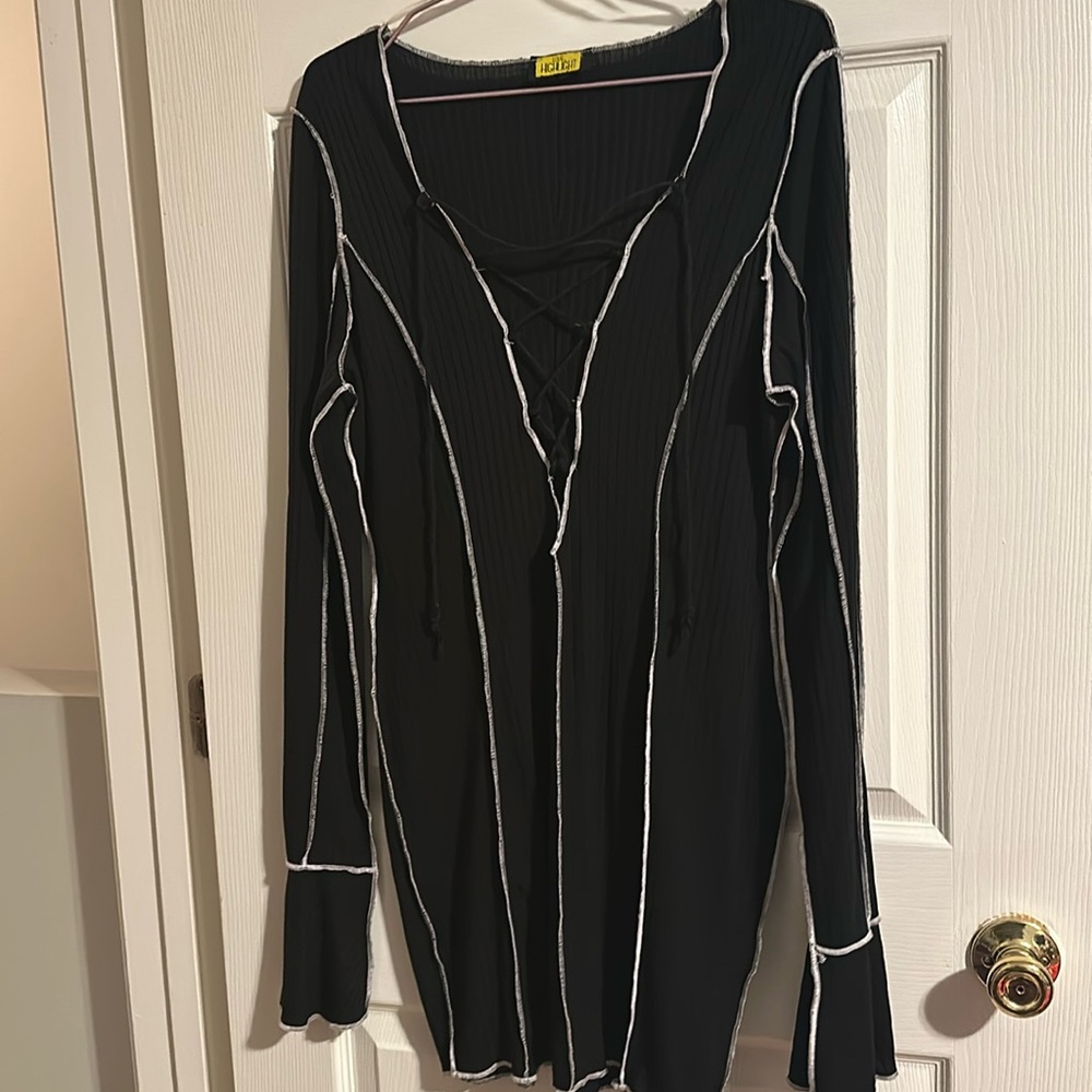 BNWT Lace Up Stitch Detailing Long Sleeve Dress
